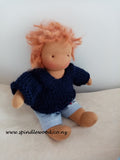 "Blue"    a waldorf/Steiner inspired doll for toddlers with carry basket