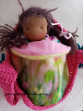 "Tulip"  a waldorf doll  with carry basket